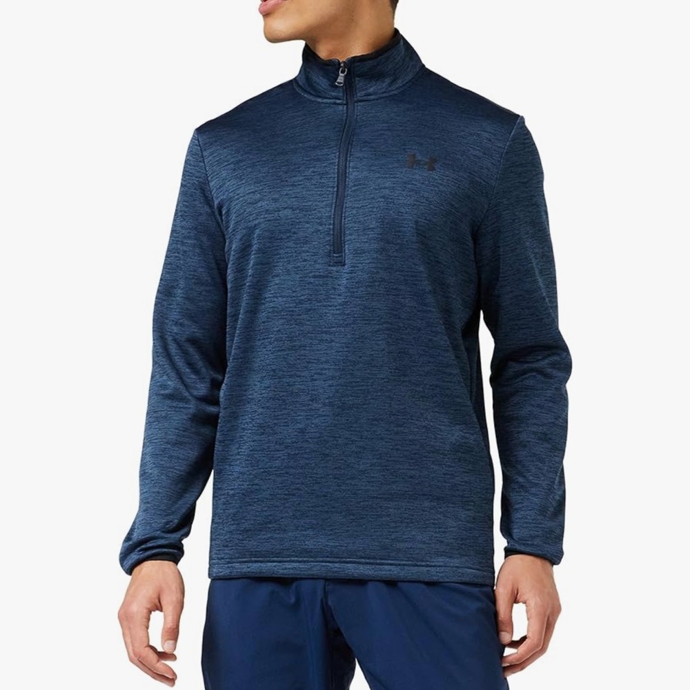 Under Armour Men’s 1/4 Zip Pullover Navy Blue Athletic Training Top Medium